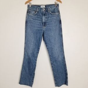 Agolde Straight High Rise mom blue Denim Jean 28